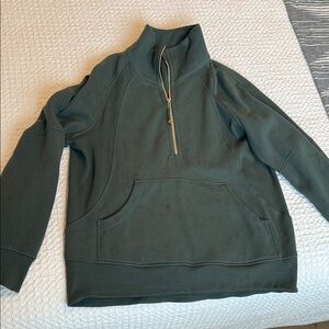 Women’s scuba oversized funnel neck half zip LONG.